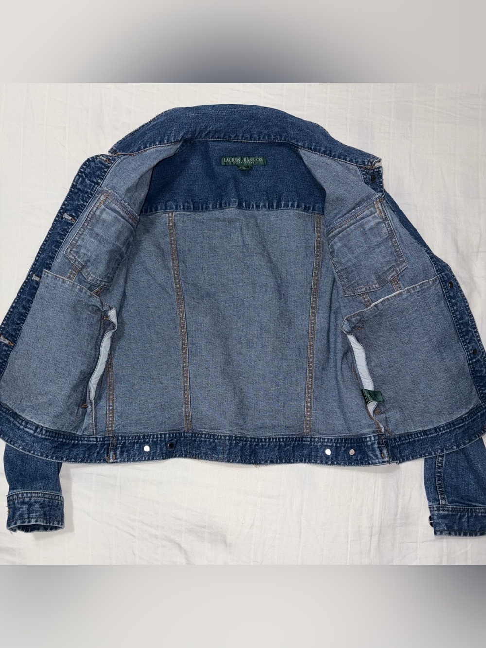 Lauren Jeans Co Ralph Lauren Classic Dark Blue Denim Jacket - Picture 3 of 9